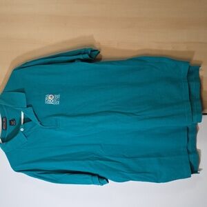 Iowa 150th Anniversary Button Up Knit Polo Shirt Large Men Vtg 1996 Tourquoise